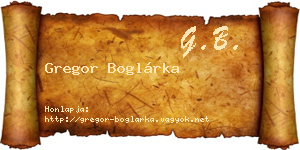 Gregor Boglárka névjegykártya